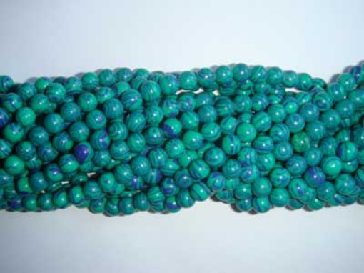 Azurite (Manmade) 4mm round  mala beads