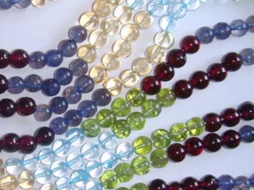 Multi Stone 5 color 4mm round mala beads