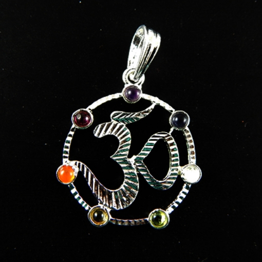 7 Chakra Stone Metal Pendant