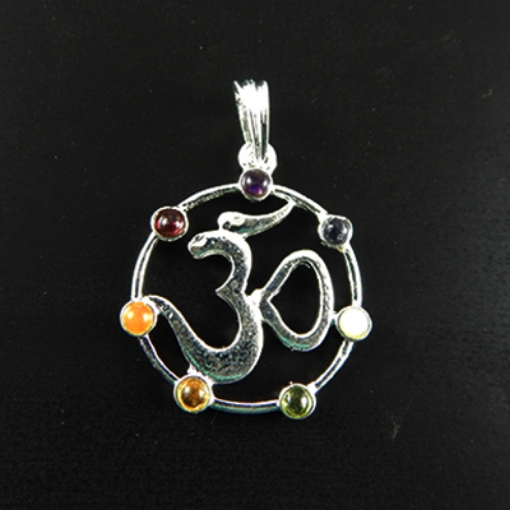 7 Chakra Stone Metal Pendant