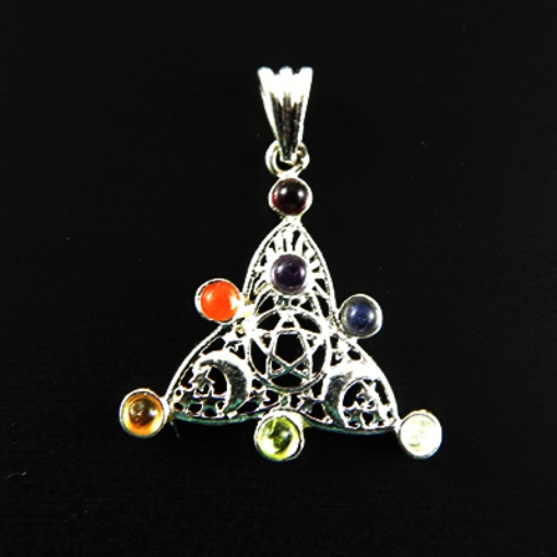 7 Chakra Stone Metal Pendant