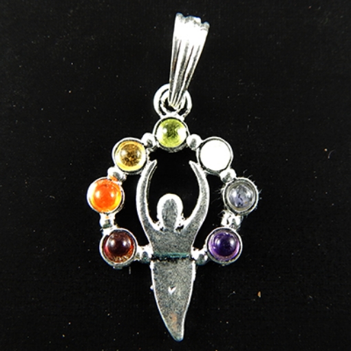 7 Chakra Stone Metal Pendant