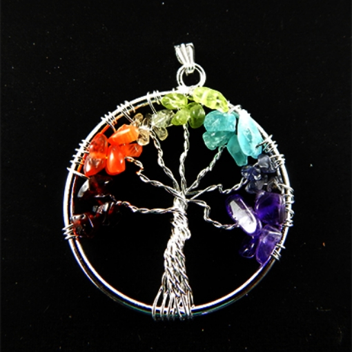 7 Chakra Stone Metal Pendant