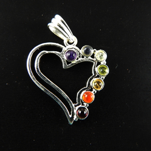 7 Chakra Stone Metal Pendant