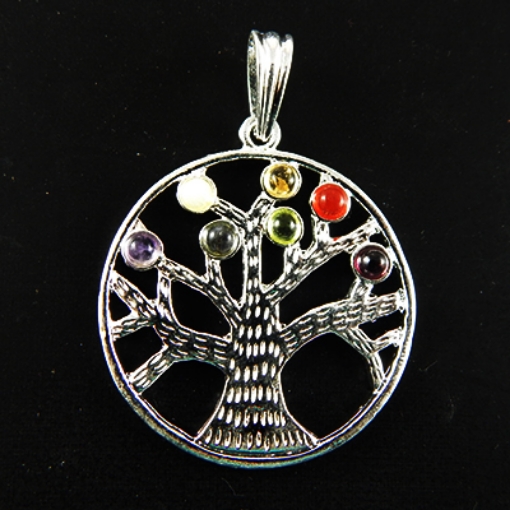 7 Chakra Metal Stone Pendant