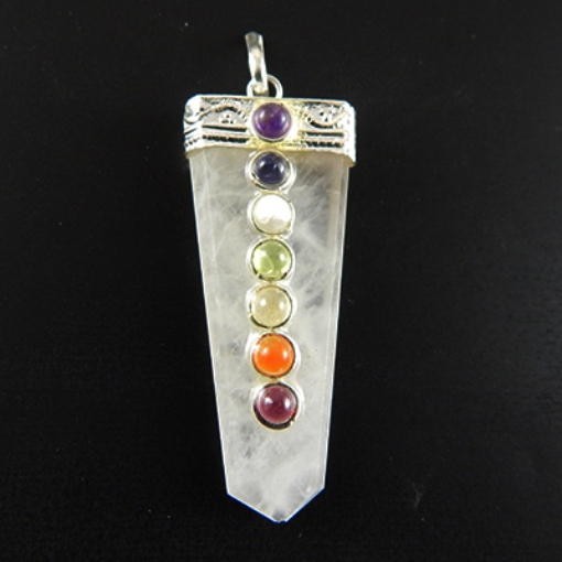 Rose Quartz 7 Chakra Pendant