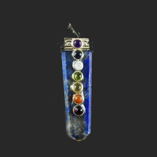 Lapiz Lazuli 7 Chakra Stone Pendant