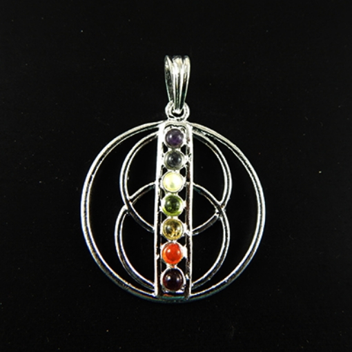 7 Chakra Stone Metal Pendant