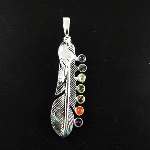 7 Chakra Stone Metal Pendant