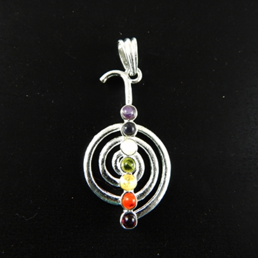 7 Chakra Stone Metal Pendant