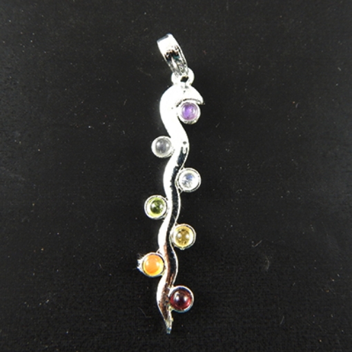 7 Chakra Stone Metal Pendant