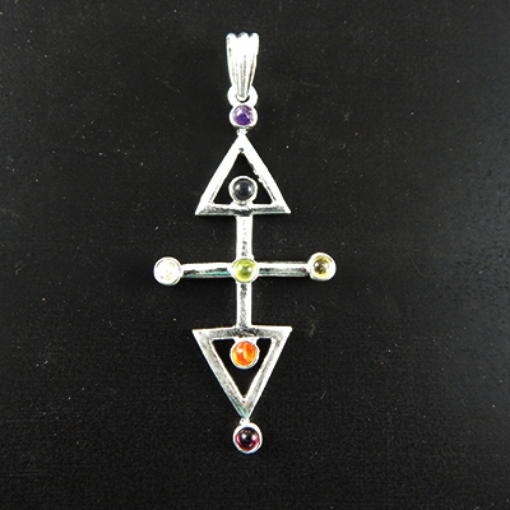 7 Chakra Stone Metal Pendant