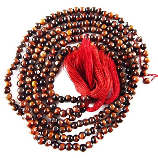 Red Tiger Eye 4mm round mala beads