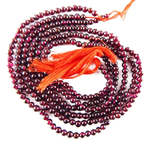 Garnet 4mm round mala beads