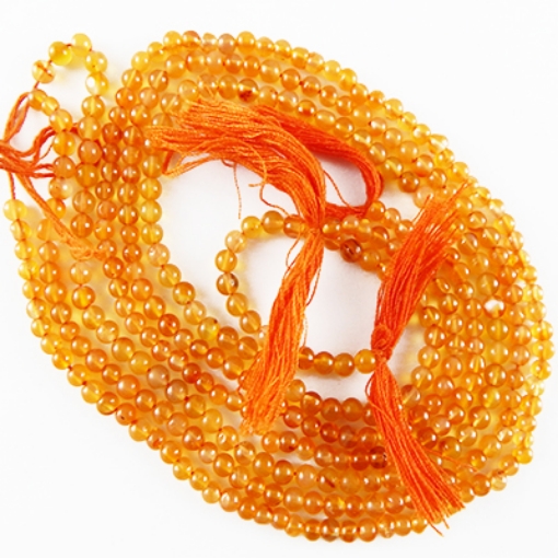 Carnelian 4mm round mala beads