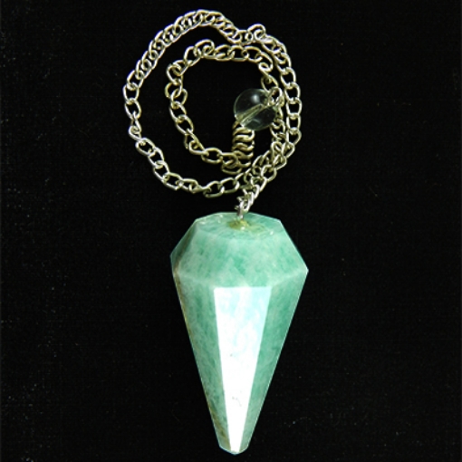 Aqua Agate Pendulum with Metal Chain