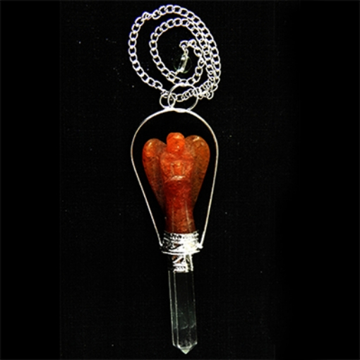 Carnelian Pendulum with Metal Chain