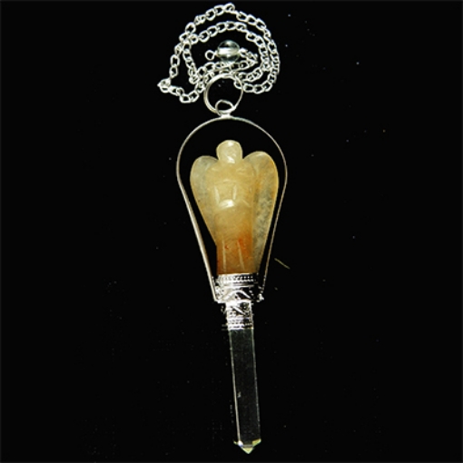 Aventurine Yellow Pendulum with Metal Chain