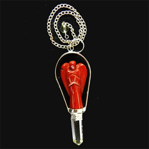 Red Jasper Pendulum with Metal Chain