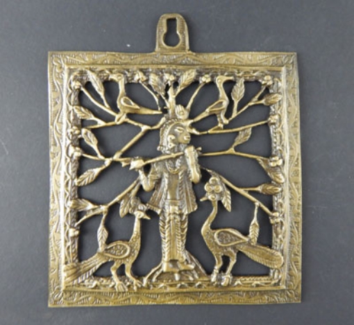  Krishna Brass Wall Hanging