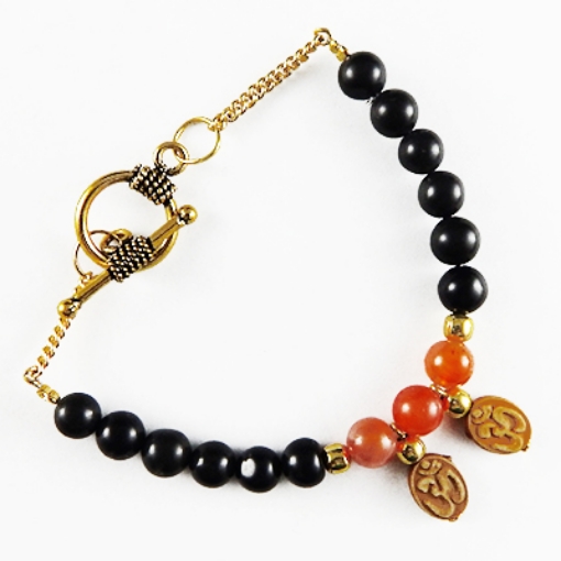 Picture of Black Agate Carnelian Bracelet