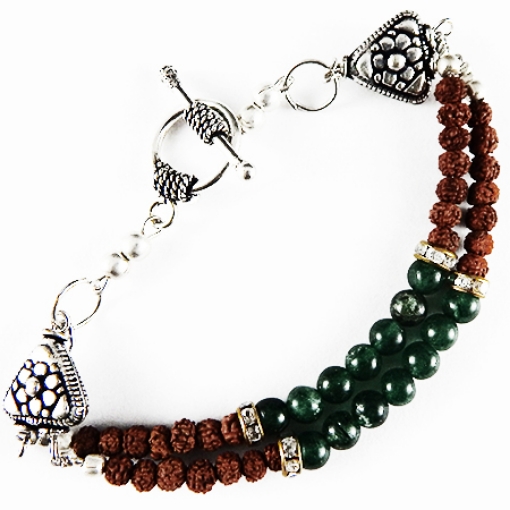 Green Aventurine & Rudraksha  Bracelet