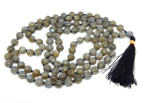 Picture of Labradorite Mala : 108+1 Beads Knotted Mala