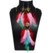 Metal Chain & fancy Feathers Necklace