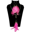 Metal Chain & fancy Feathers Necklace