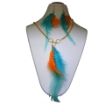 Metal Chain & fancy Feathers Necklace