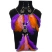 Metal Chain & fancy Feathers Necklace