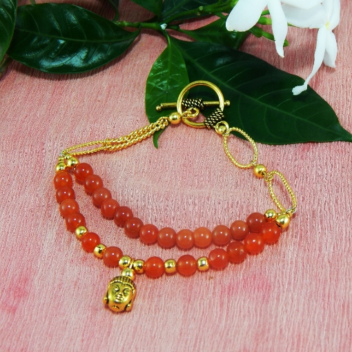 Gemstone Carnelian Bracelet 6mm round