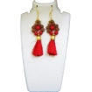 Rudraksha & Stone Beads Earring