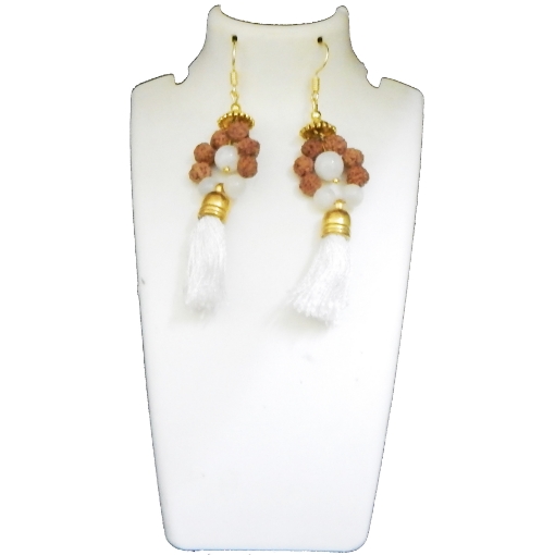 Rudraksha & Stone Beads Earrings