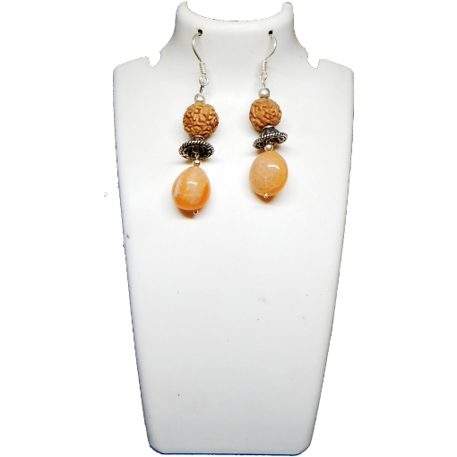 Picture of Rudraksha & Stone Tumble Earring