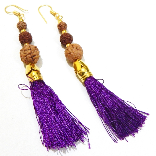 Rudraksha & Tassels Earring