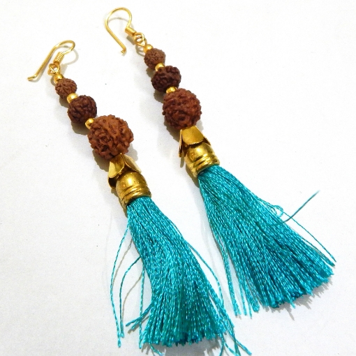 Rudraksha & Tassels Earring