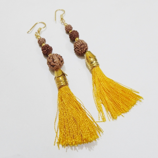 Rudraksha & Tassels Earring