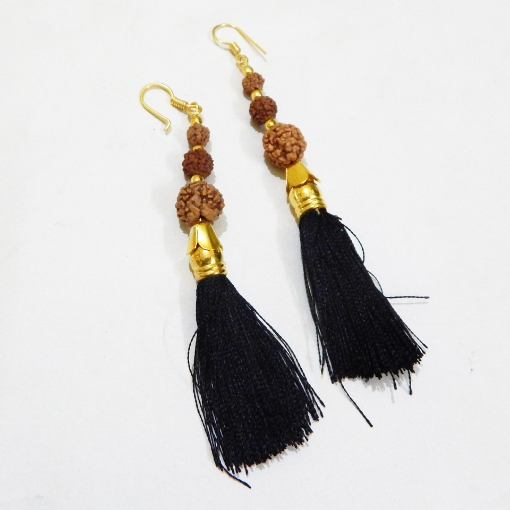 Rudraksha & Tassels Earring