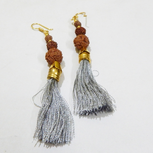 Rudraksha & Tassels Earring