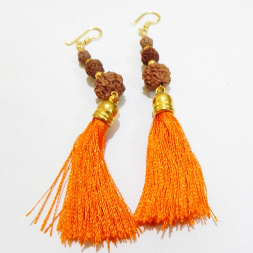 Rudraksha & Tassels Earring