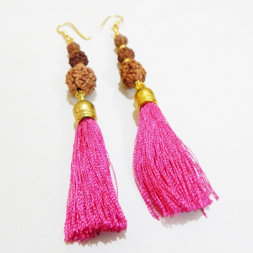 Rudraksha & Tassels Earring