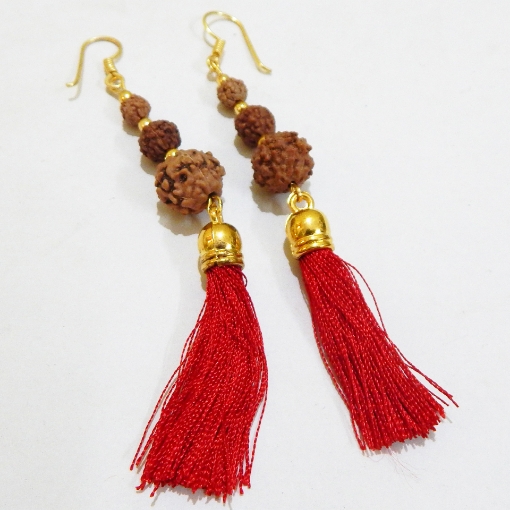 Picture of Rudraksha & Tassels Earring