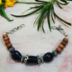 Black Agate & White Sandal Wood Bracelet