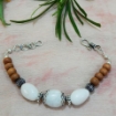 White Agate & White Sandal Wood Bracelet