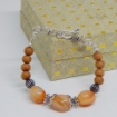 Carnelian & White Sandal Wood Bracelet