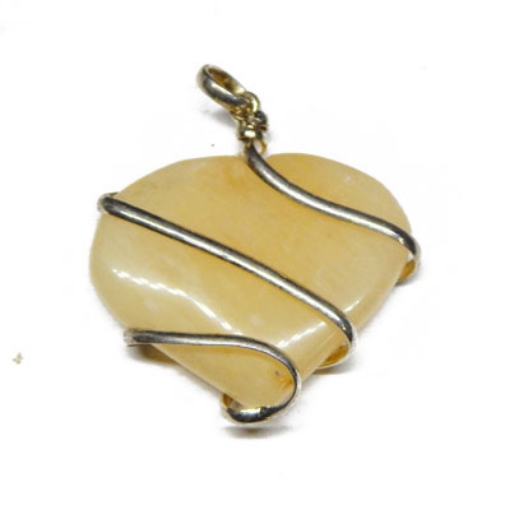 Yellow Aventurine  Wire Wrapped Pendant