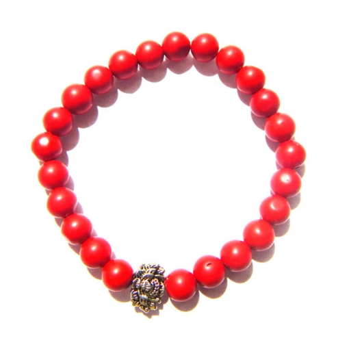 Red Coral  Gemstone Bracelet  