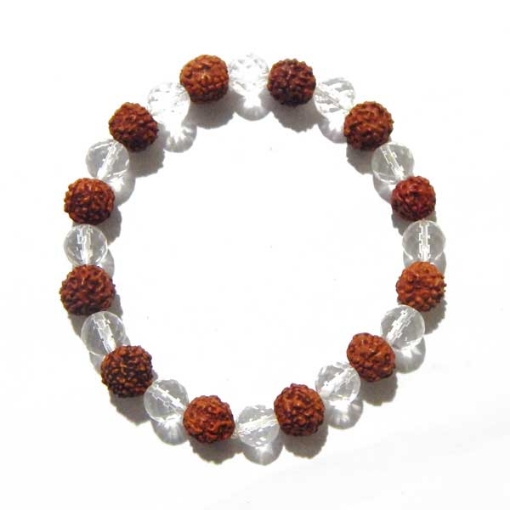 Crystal Diamond Cut & Rudraksha bracelet