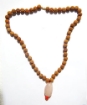 5 Face Rudraksha Mala with Rose Quartz Pendant